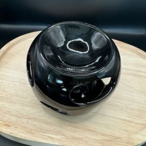 Brûleur noir moderne pour fondants parfumés et huiles essentielles