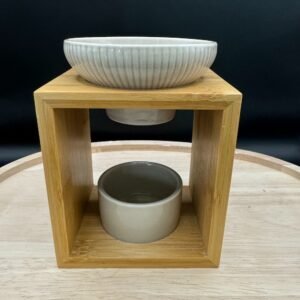Diffuseur de parfum en bois et céramique minimaliste