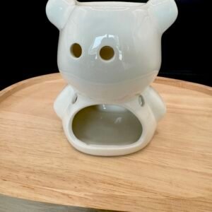 Diffuseur Teddy sur plateau en bois pour cire parfumée