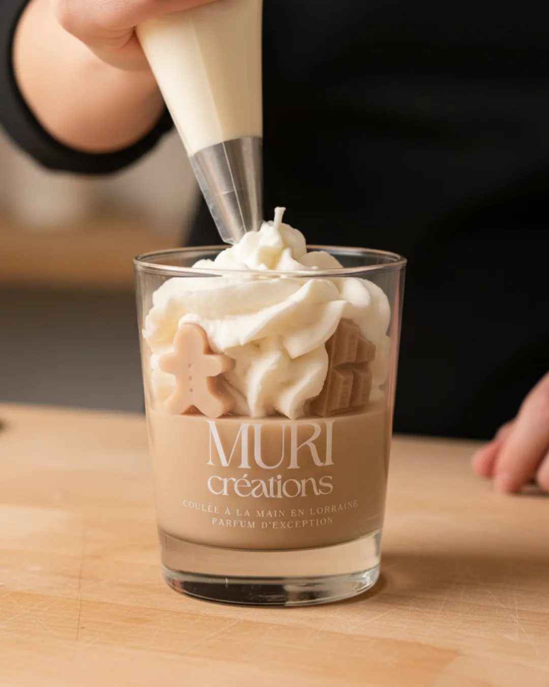 bougie artisanale chocolat chaud noel